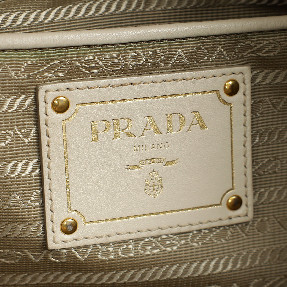 Prada Bicolor Jacquard Logo Tote Bag