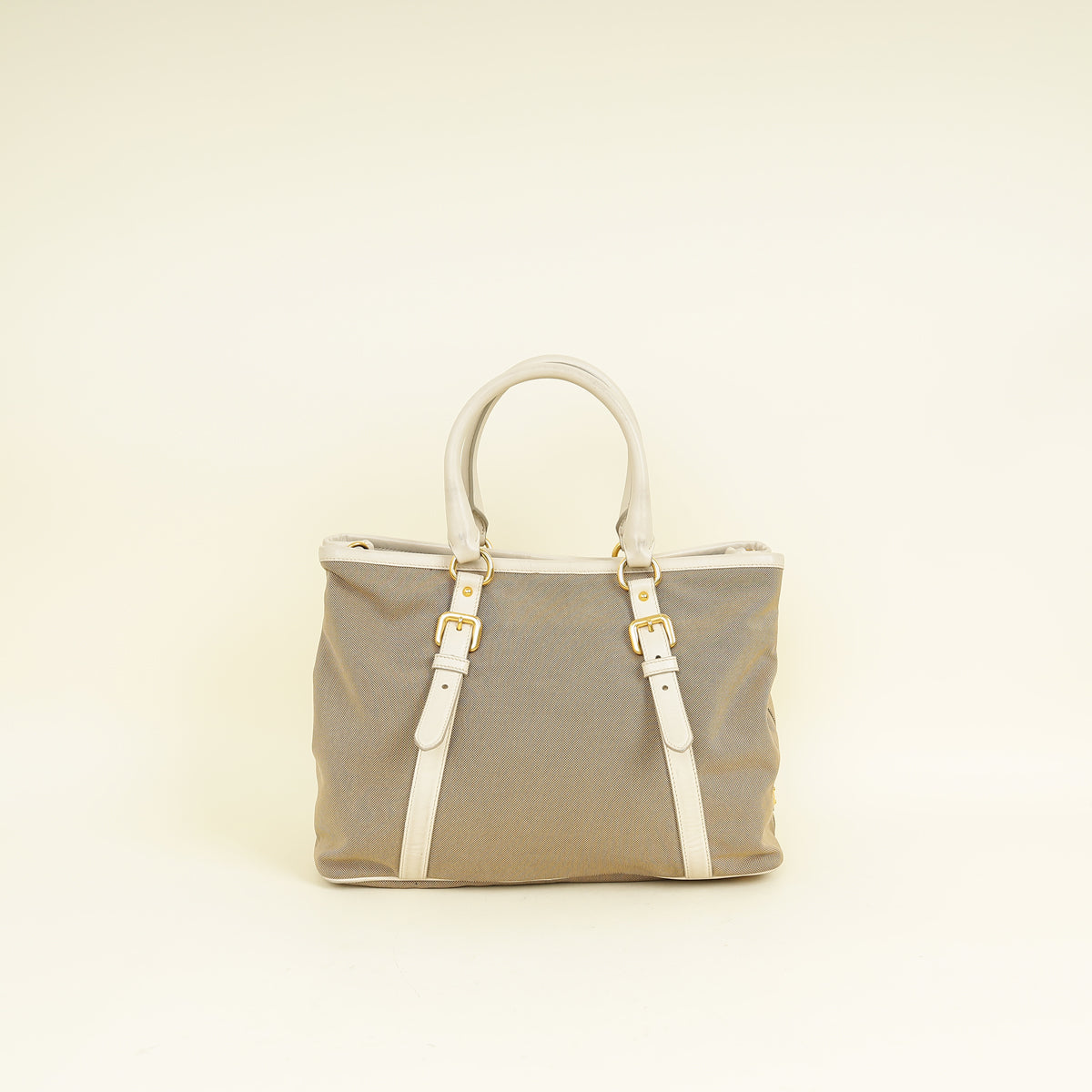 Prada Bicolor Jacquard Logo Tote Bag