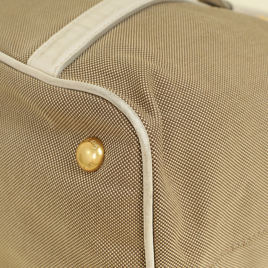 Prada Bicolor Jacquard Logo Tote Bag