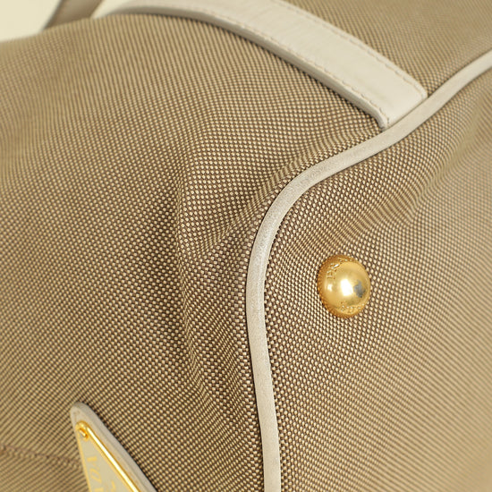 Prada Bicolor Jacquard Logo Tote Bag