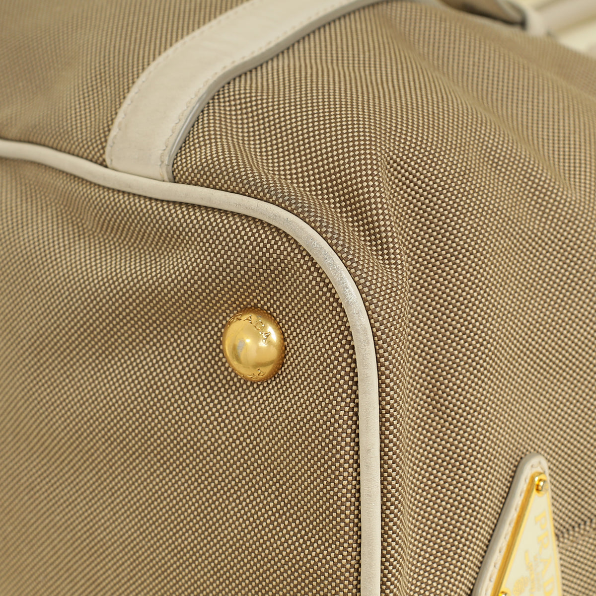 Prada Bicolor Jacquard Logo Tote Bag