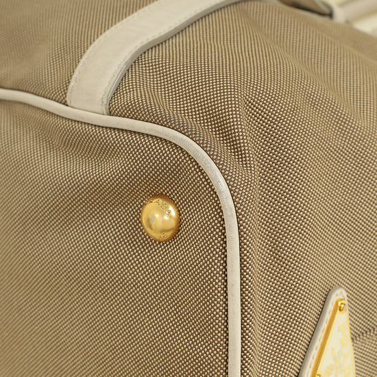 Prada Bicolor Jacquard Logo Tote Bag