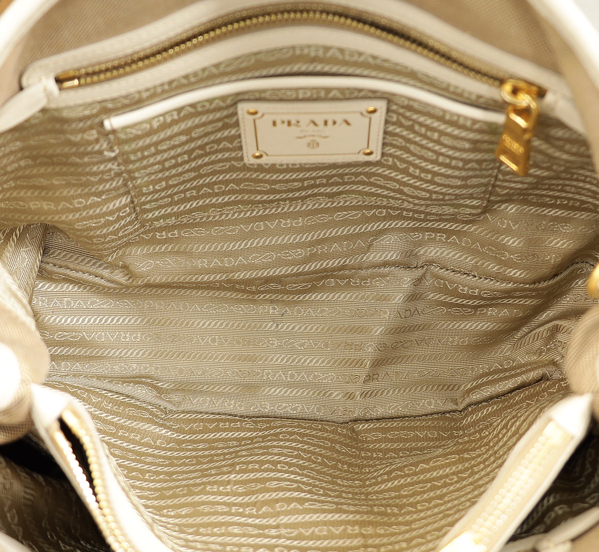 Prada Bicolor Jacquard Logo Tote Bag