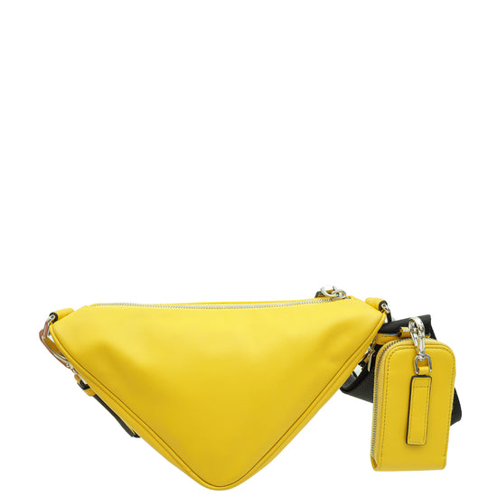 Prada Yellow Grace Lux Triangle Crossbody Bag