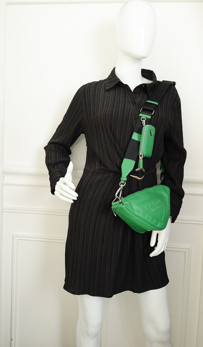 Prada Green Grace Lux Triangle Crossbody Bag | Pre-Owned The