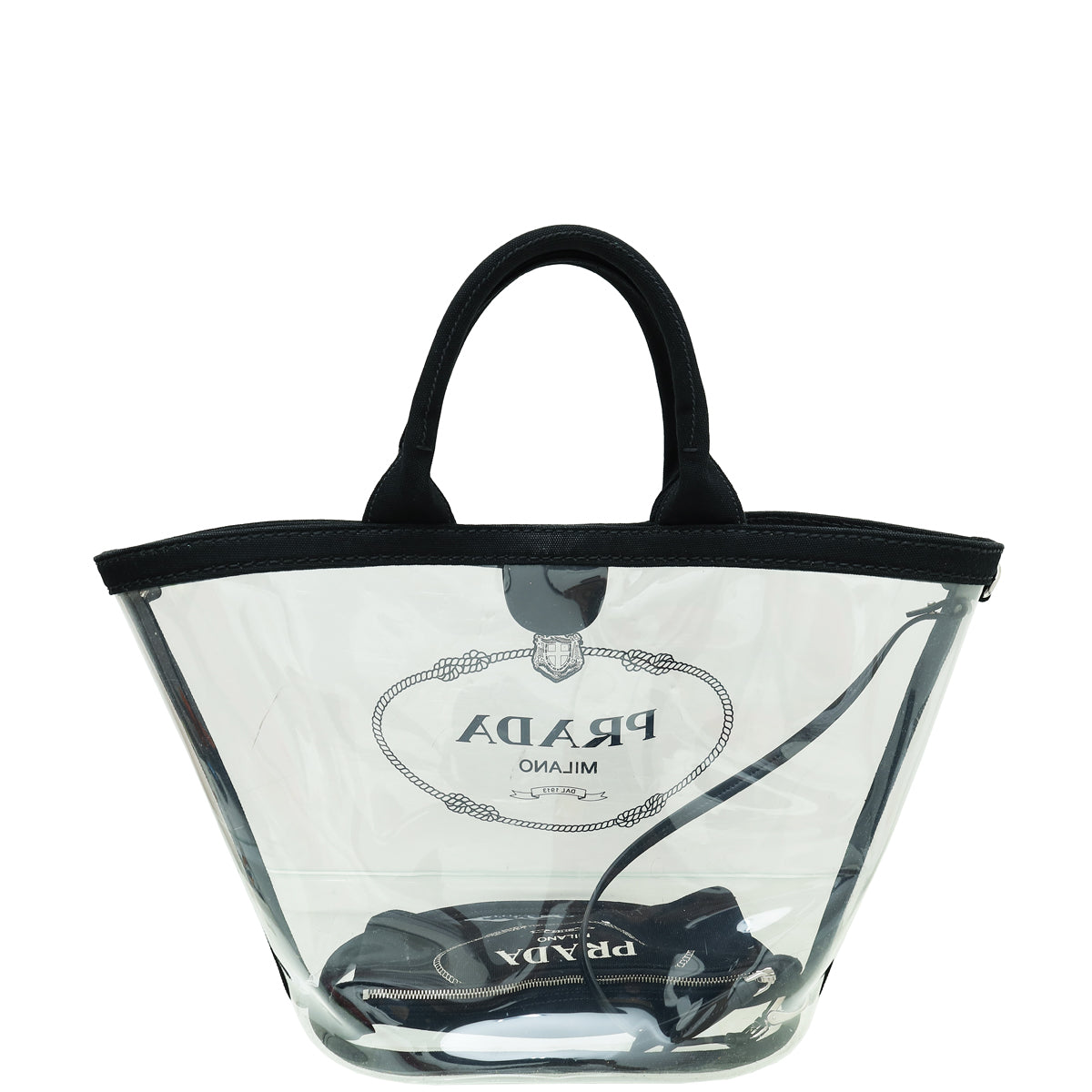 Prada Bicolor Vinyl Canapa Logo Tote Bag-Prada-THE CLOSET