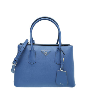 Prada Blue Cuir Twin Tote Bag