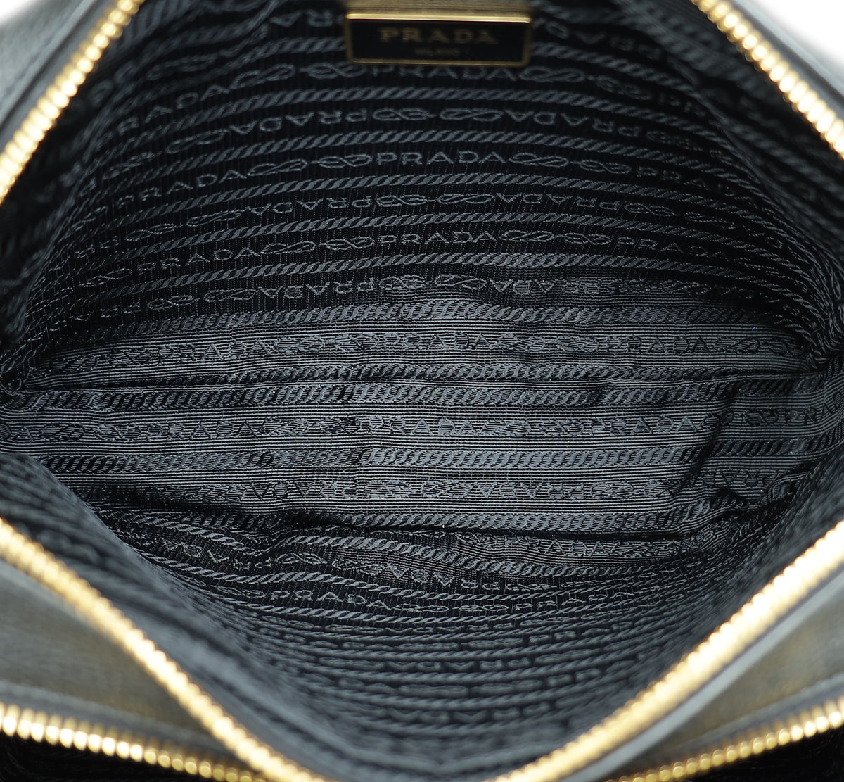 Prada Black Double Zip Camera Crossbody Bag