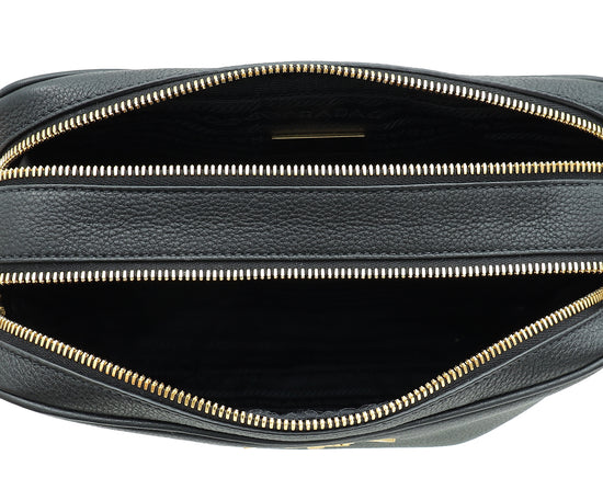 Load image into Gallery viewer, Prada Black Double Zip Camera Crossbody Bag
