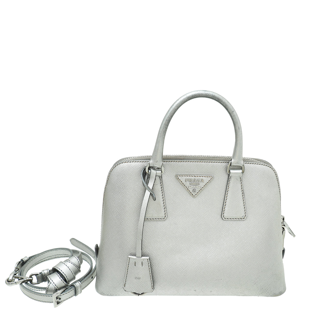 Prada Metallic Silver Lux Promenade Bag-Prada-THE CLOSET