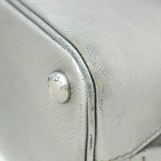 Prada Metallic Silver Lux Promenade Bag