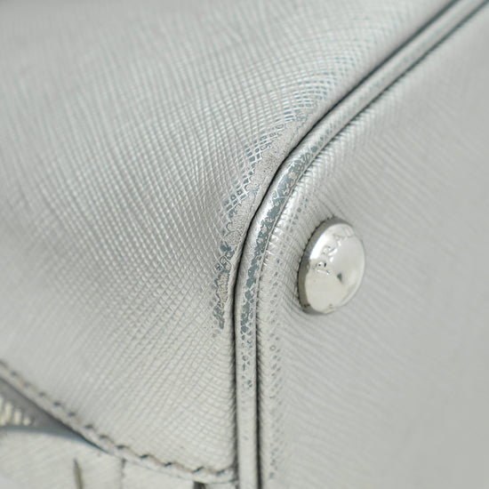 Prada Metallic Silver Lux Promenade Bag