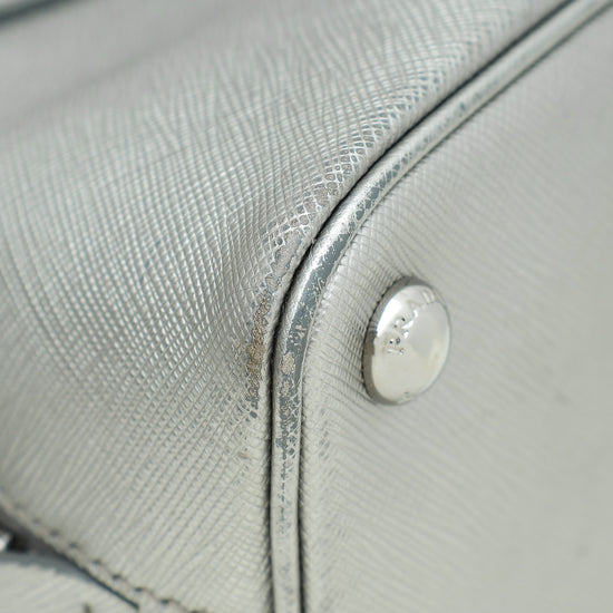 Prada Metallic Silver Lux Promenade Bag