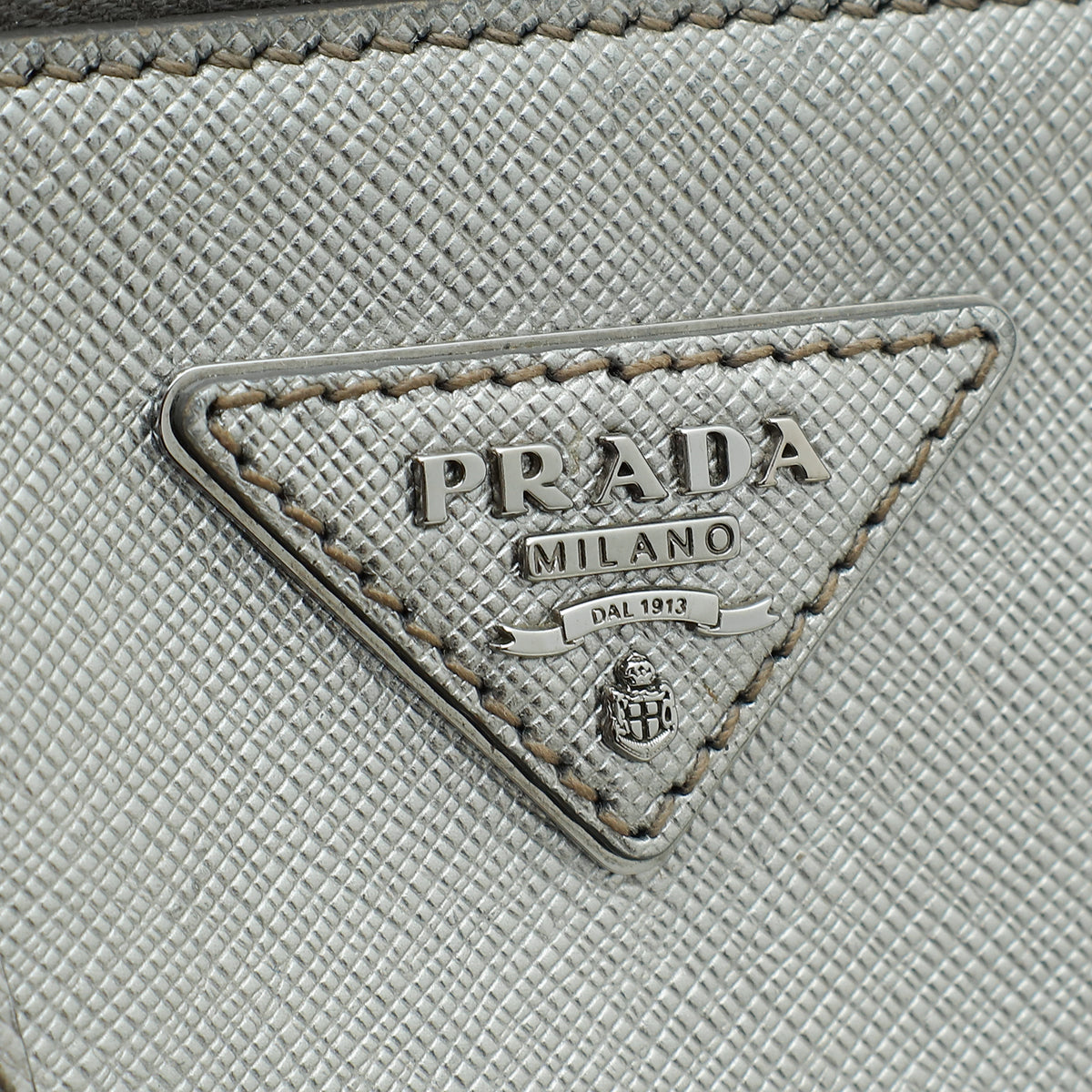 Prada Metallic Silver Lux Promenade Bag