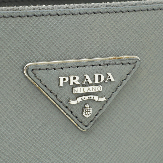 Prada Grey Galleria Large Bag W/ Front Pocket