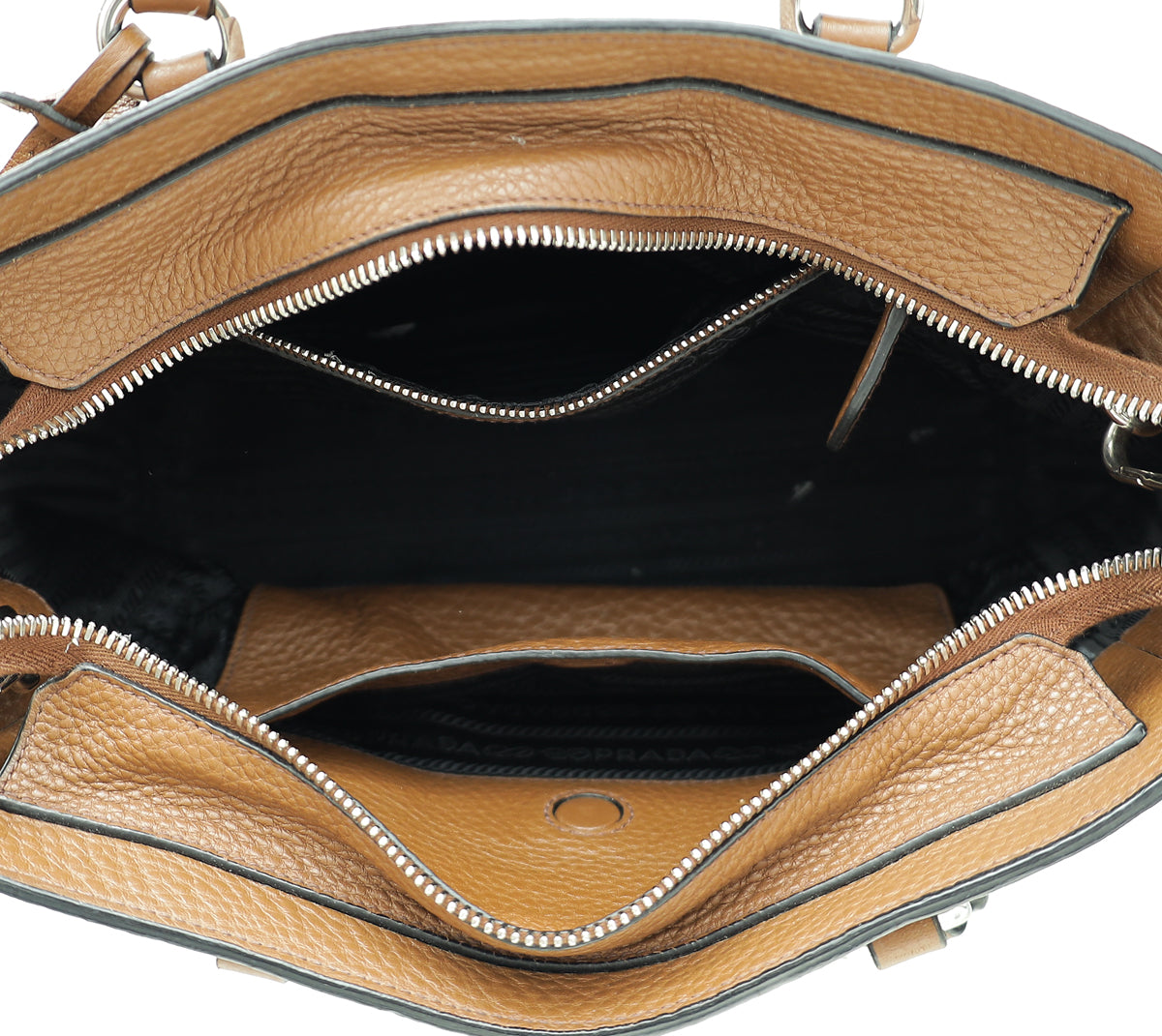 Prada Brown Vitello Phenix Convertible Tote Bag