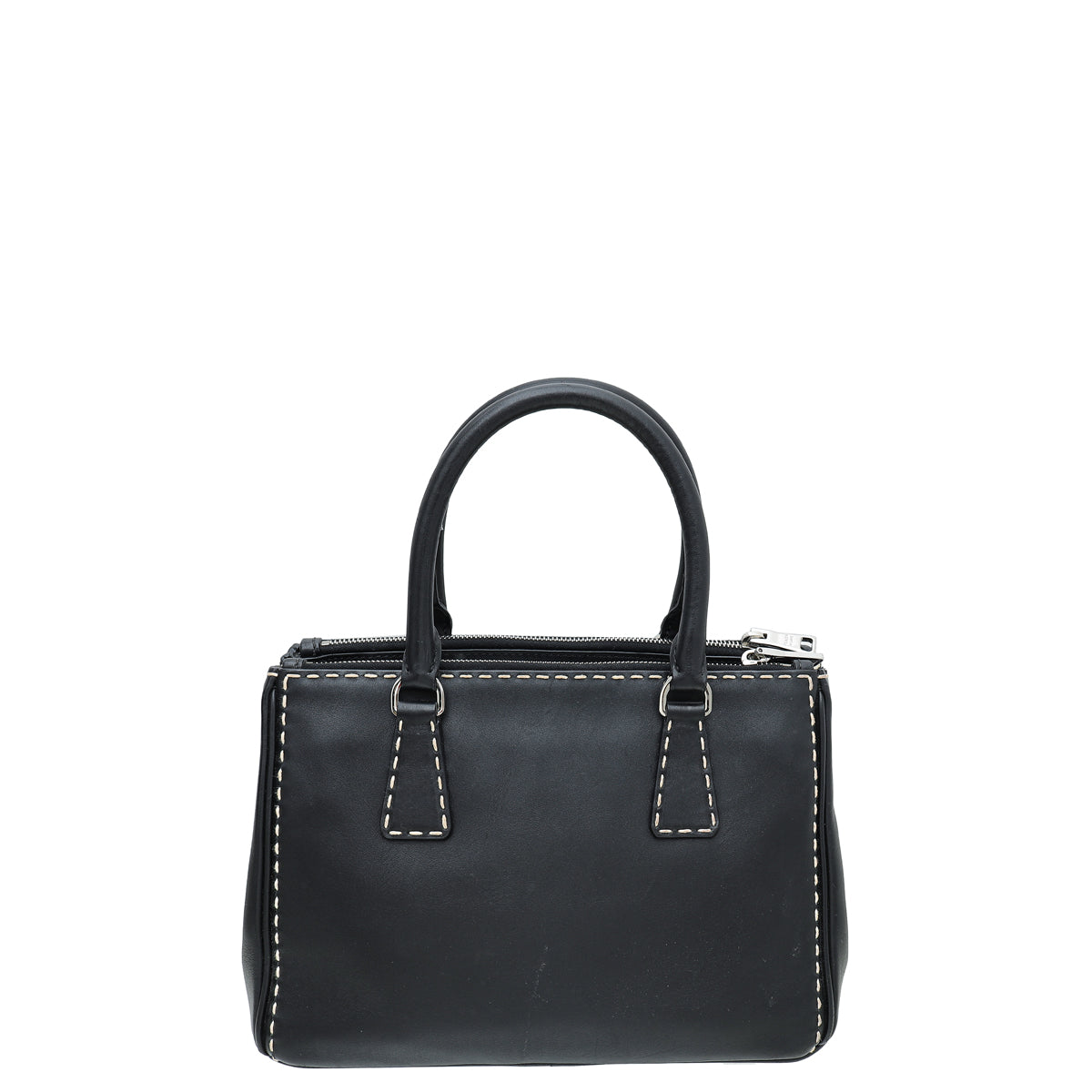 Prada Black City Galleria Stitched Tote Medium Bag-Prada-THE CLOSET
