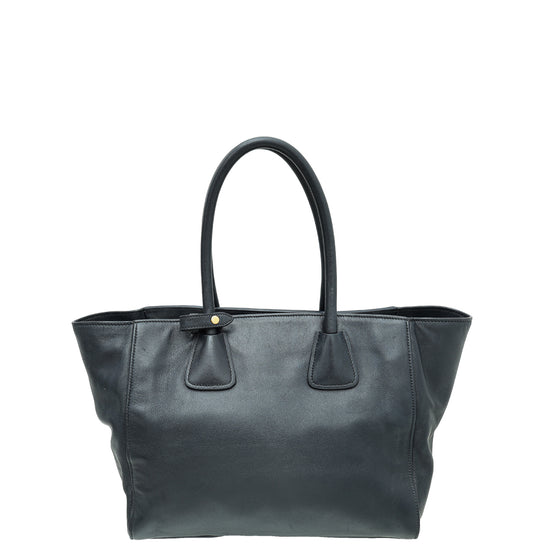 Prada Denim Vitello Phenix Shopping Tote Bag