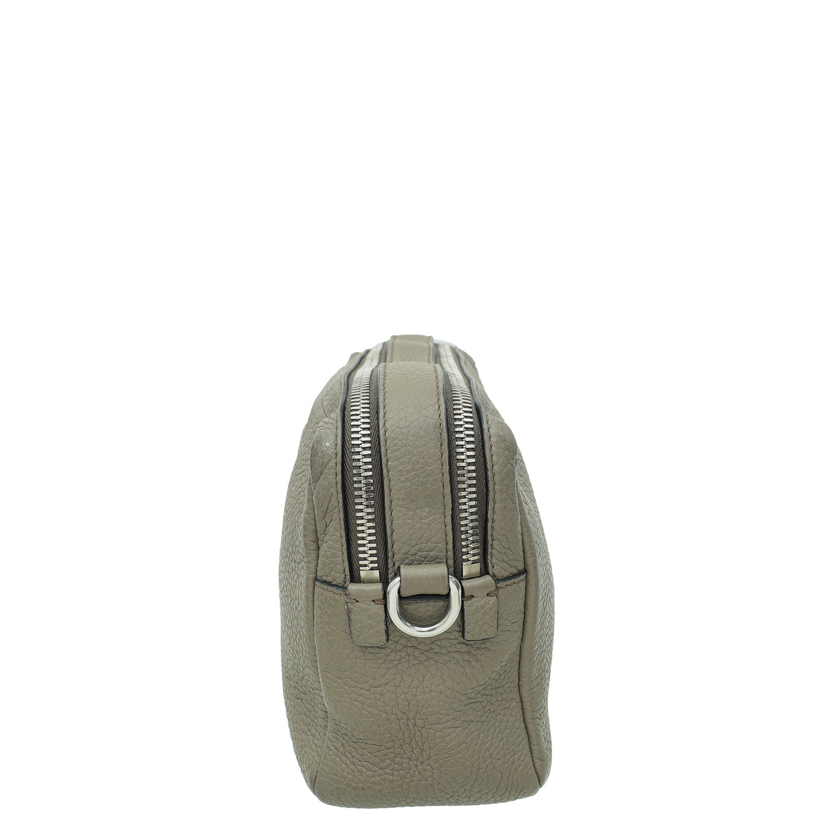 Prada Clay Grey Double Zipper Medium Bag