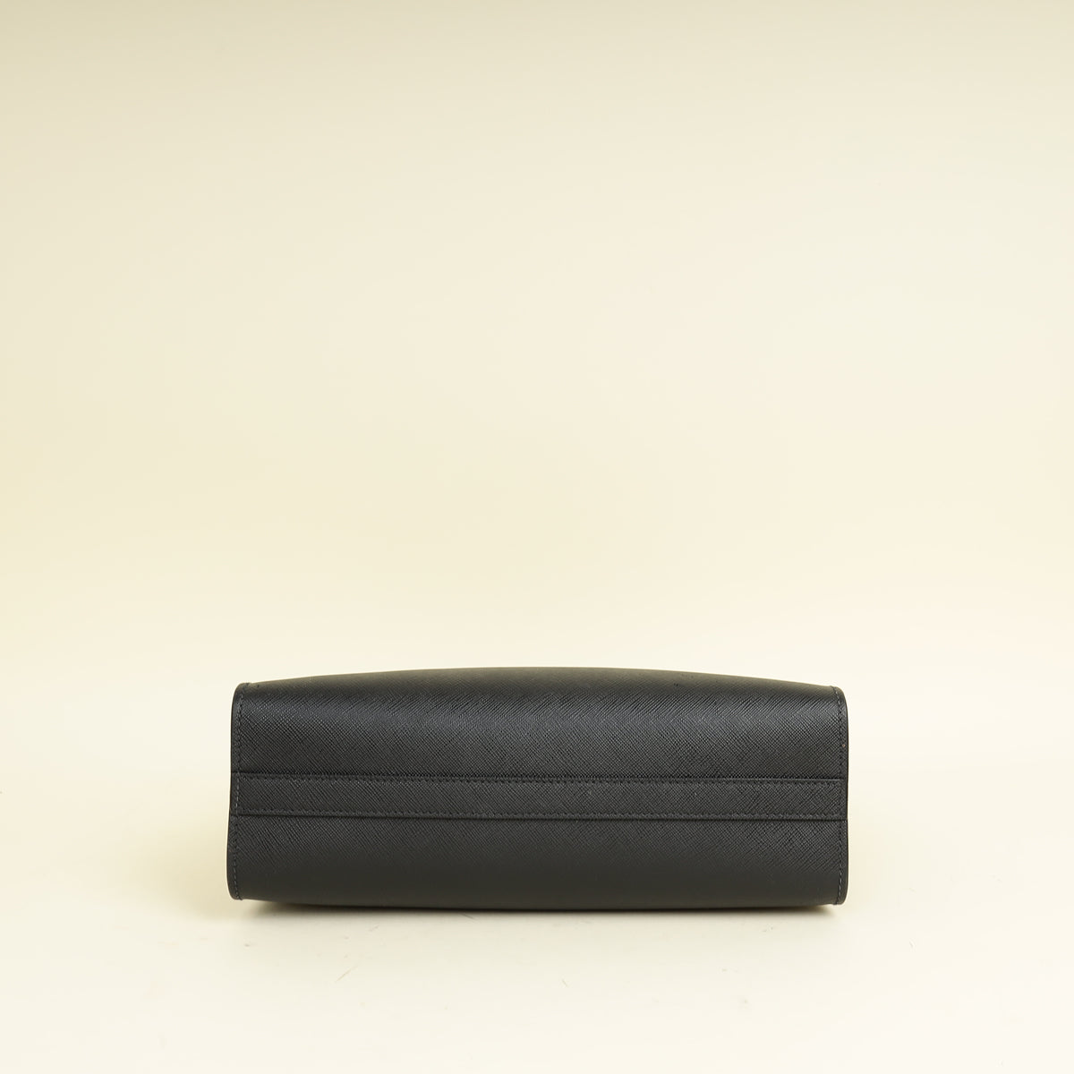 Prada Black Lux Logo Embossed Medium Shoulder Tote Handbag