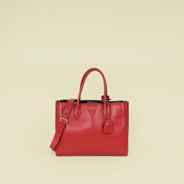 Prada Red Bibliotheque Tote Bag
