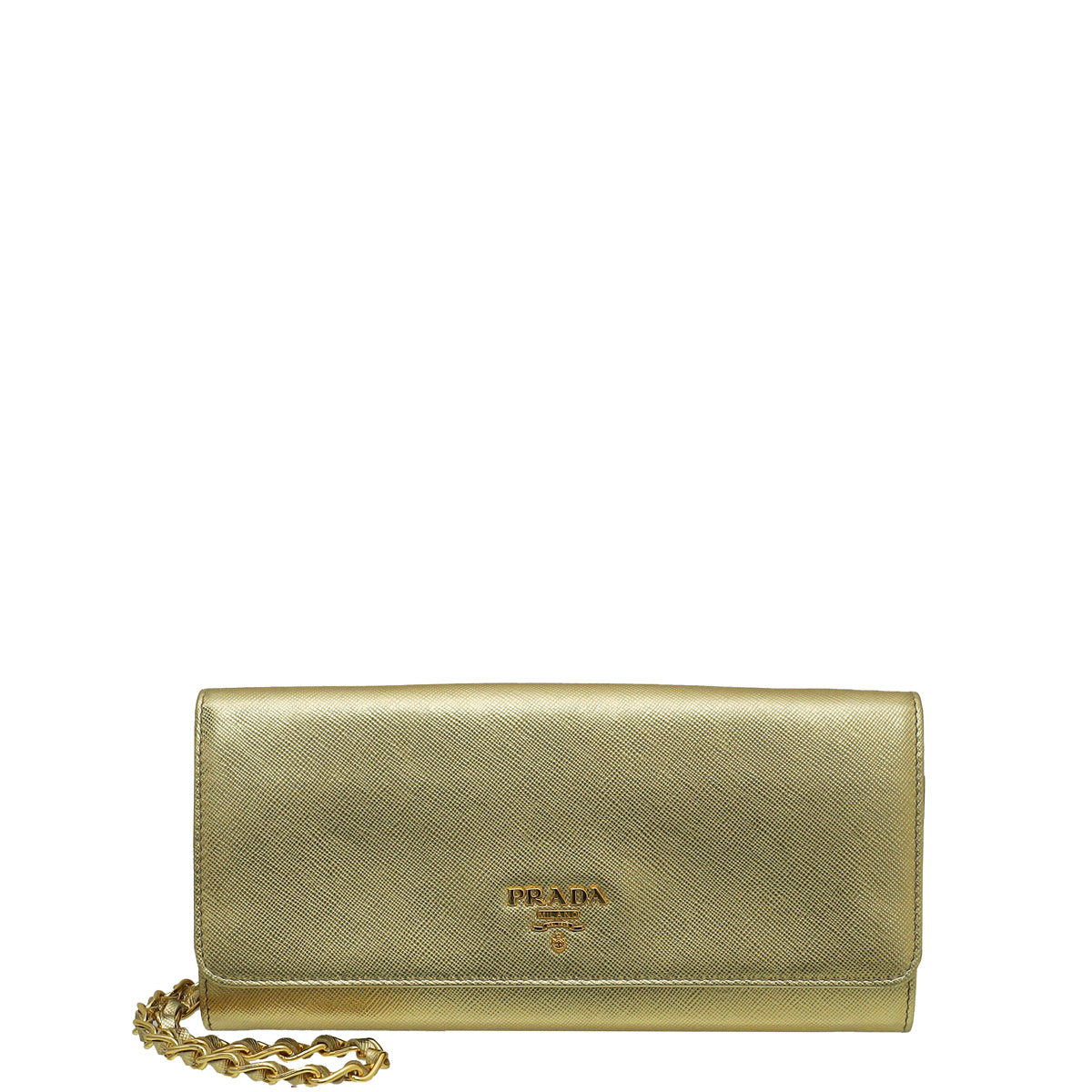 Prada Metallic Gold Wallet On Chain-Prada-THE CLOSET