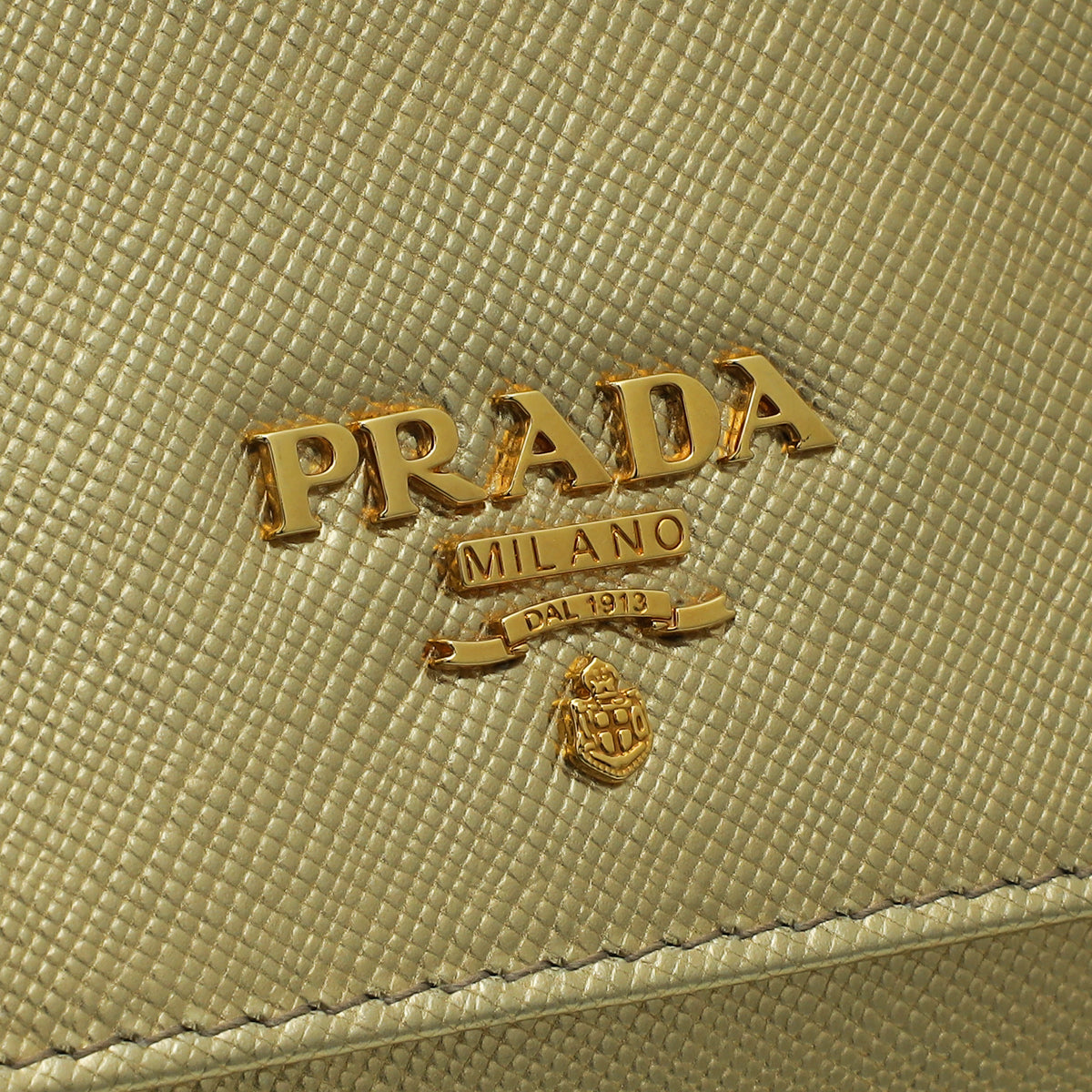 Prada Metallic Gold Wallet On Chain