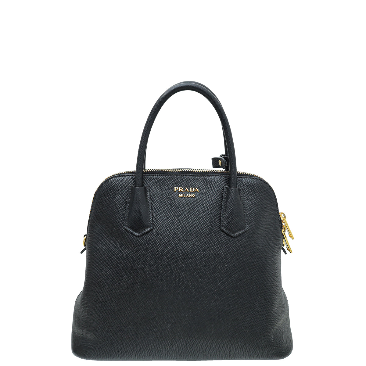 Prada Black Cuir Dome Satchel Bag-Prada-THE CLOSET