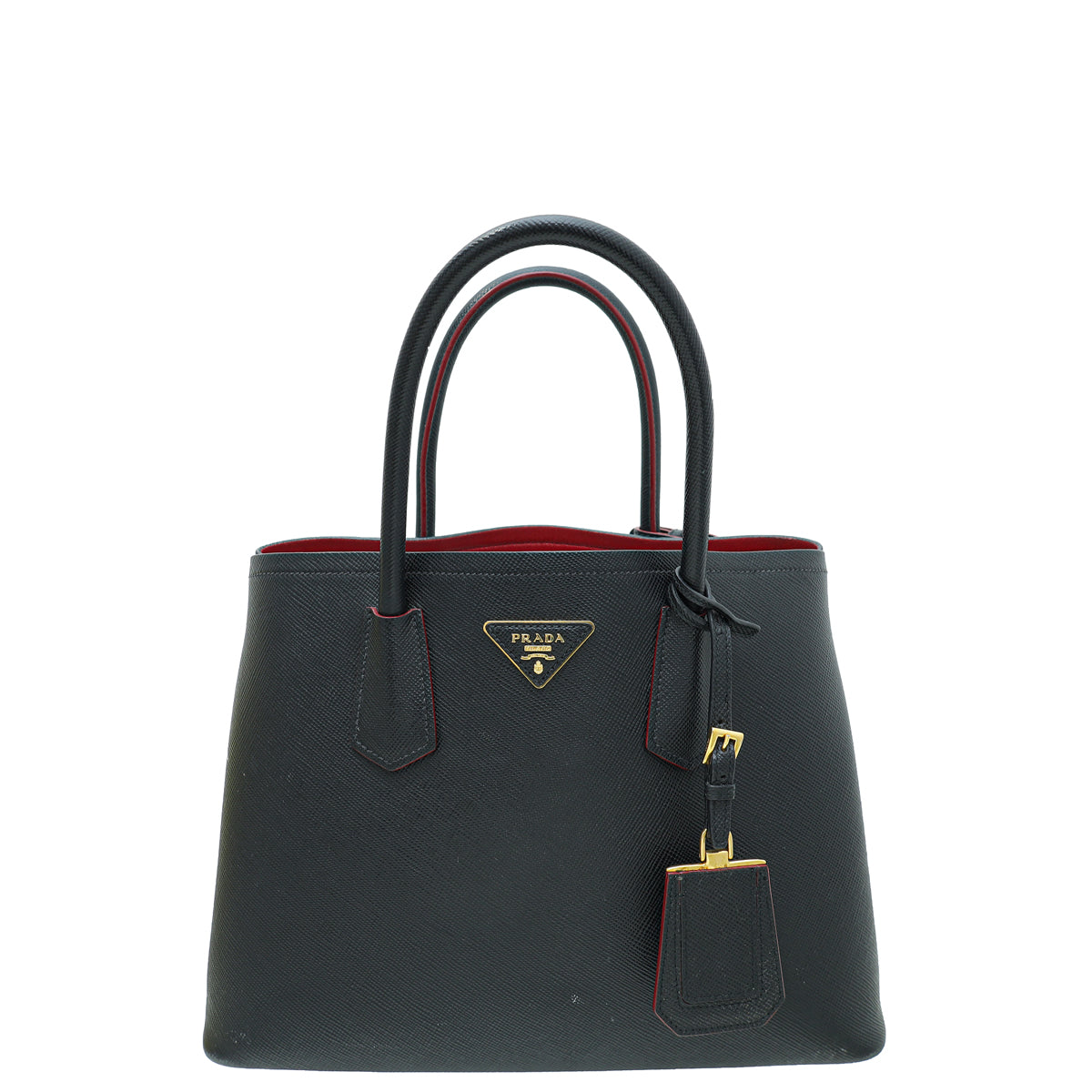 Prada Black Cuir Double Medium Tote Bag-Prada-THE CLOSET