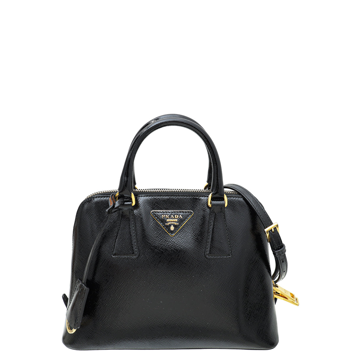 Prada Black Vernice Promenade Small Bag-Prada-THE CLOSET