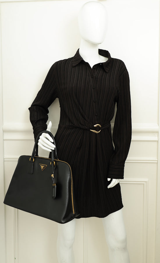 Prada Black Lux Promenade Medium Bag-Prada-THE CLOSET