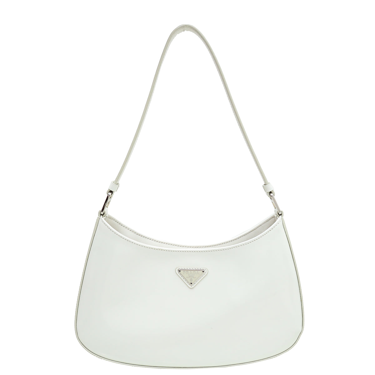 Prada White Spazzolato Cleo Bag-Prada-THE CLOSET