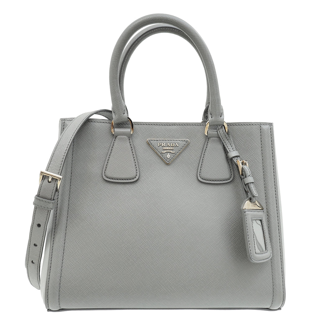 Prada Grey Lux EW Small Tote Bag – THE CLOSET PRADA Wool Blend