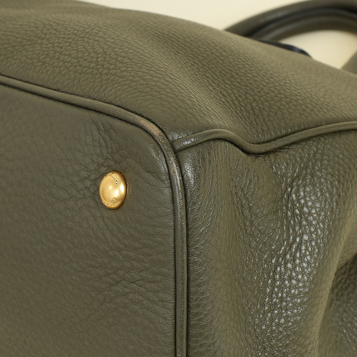 Prada Olive Green Vitello Daino Open Tote Bag – THE CLOSET