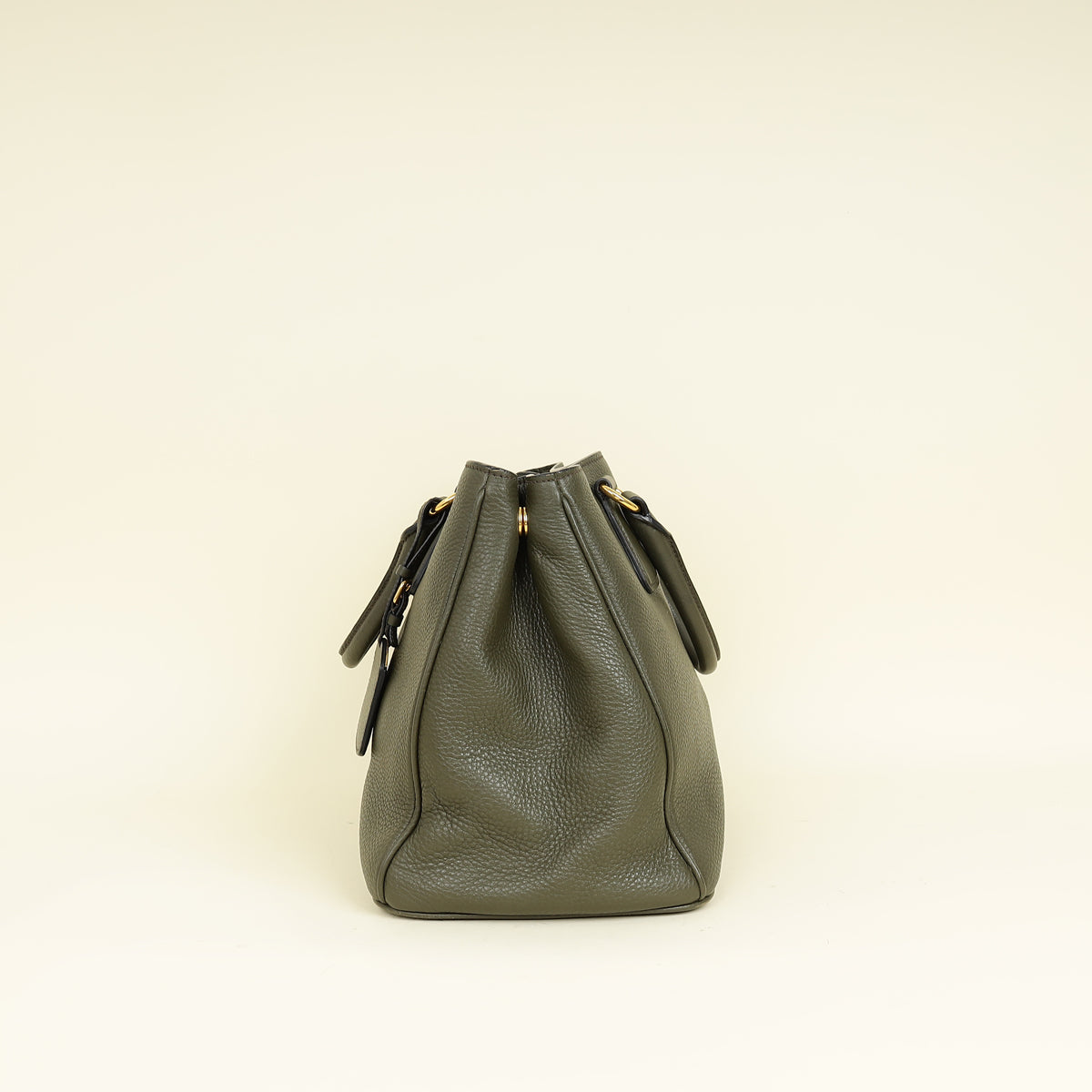 Prada Olive Green Vitello Daino Open Tote Bag – THE CLOSET