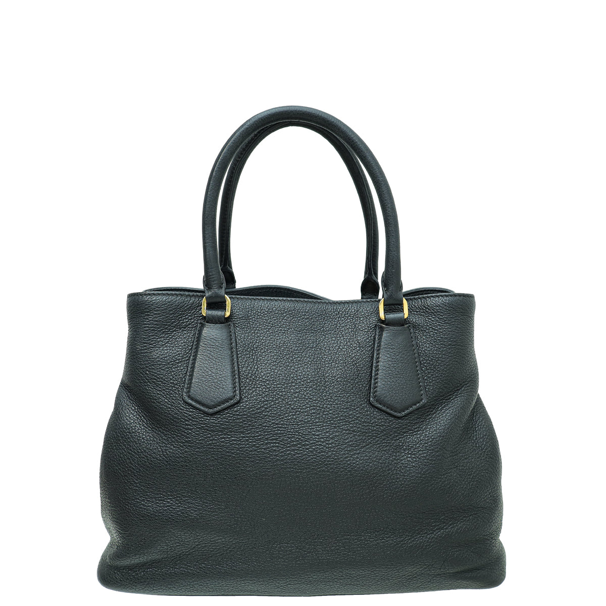 Prada Black Vitello Phenix Convertible Tote Medium Bag-Prada-THE CLOSET