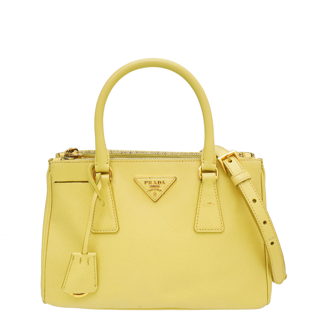 Prada Yellow Lux Galleria Tote Medium Bag-Prada-THE CLOSET