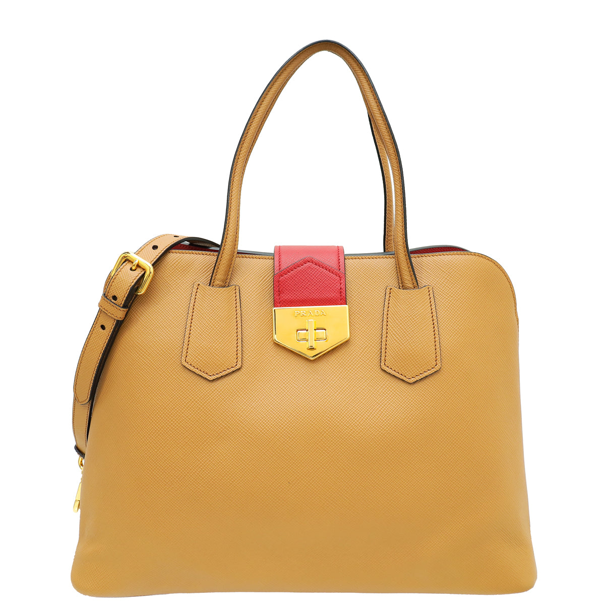 Prada Bicolor Cuir Double Handle Tote Bag-Prada-THE CLOSET