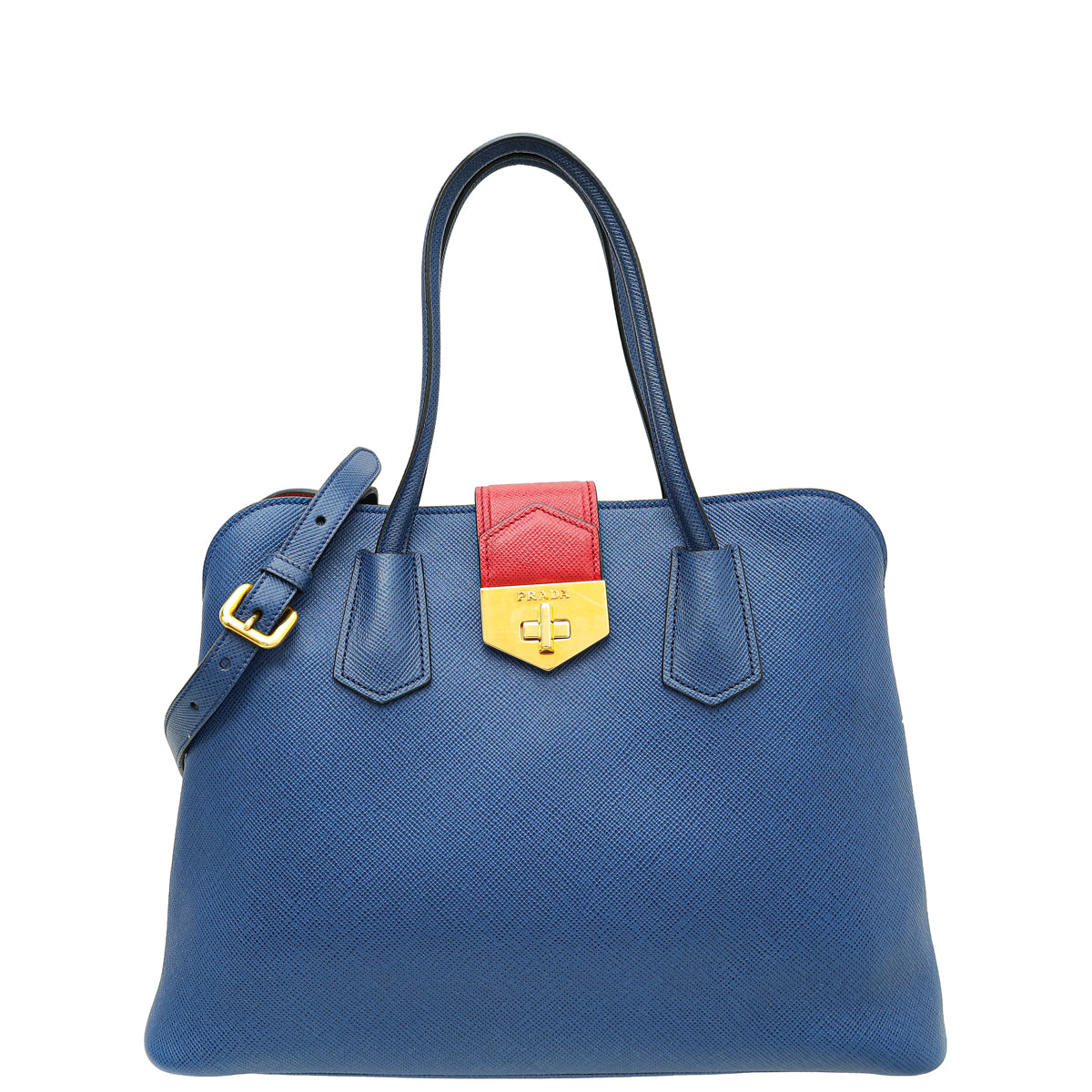 Prada Bicolor Cuir Double Handle Tote Bag-Prada-THE CLOSET