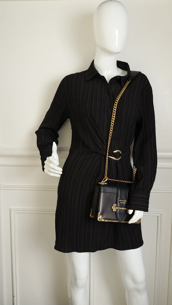 Prada Black Crystal Cahier Crossbody Bag
