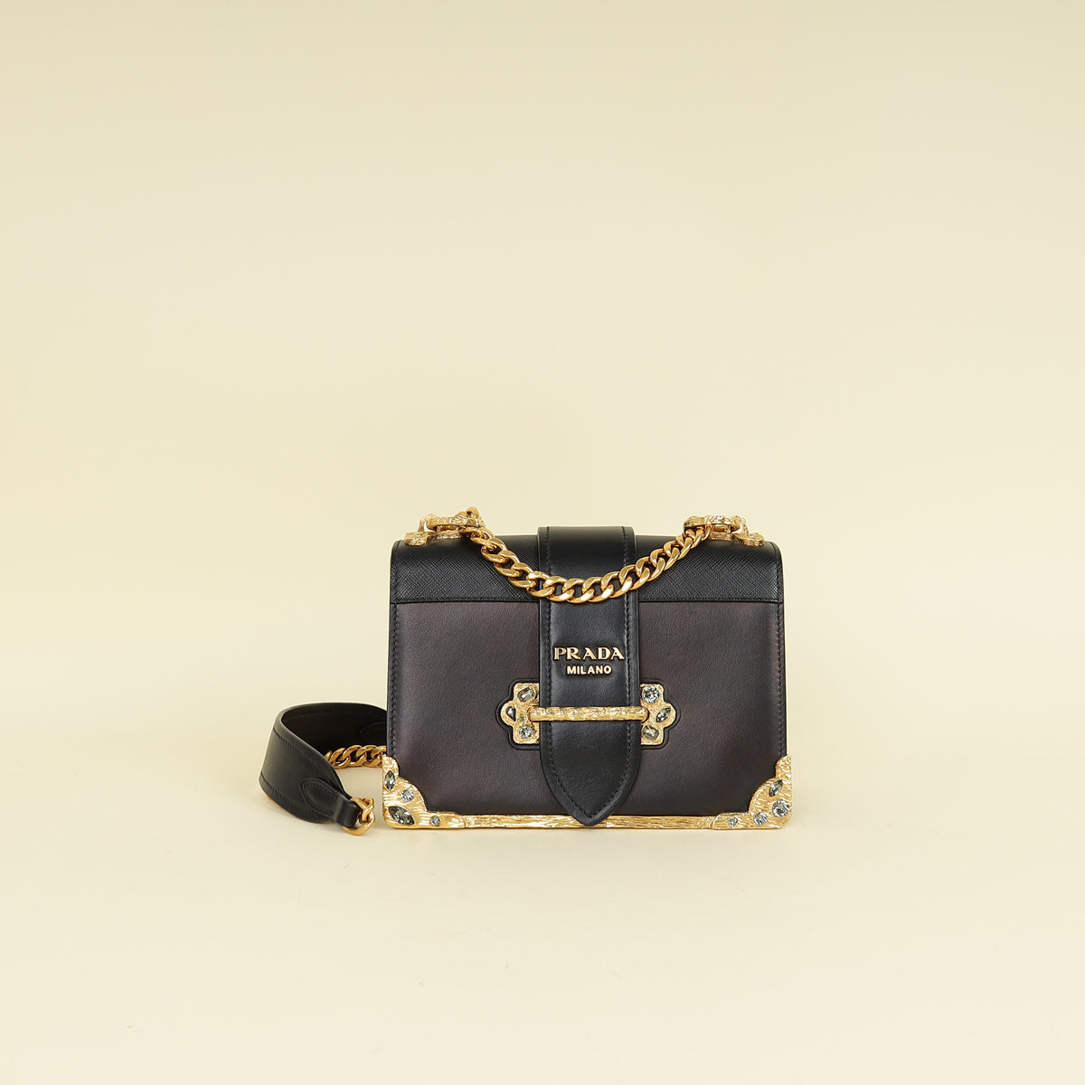 Prada Black Crystal Cahier Crossbody Bag – THE CLOSET