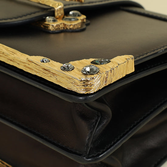 Prada Black Crystal Cahier Crossbody Bag