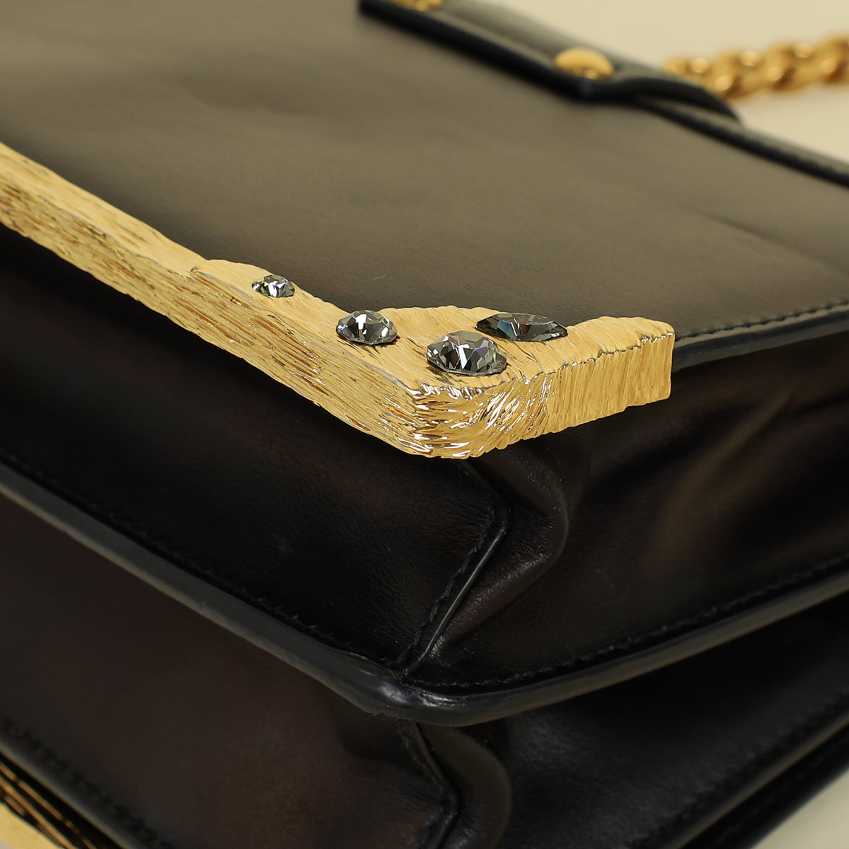 Prada Black Crystal Cahier Crossbody Bag