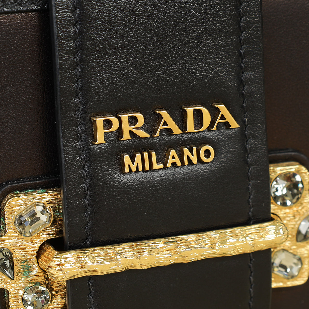Prada Black Crystal Cahier Crossbody Bag