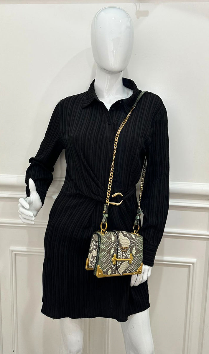 Prada Bicolor Cahier Python Shoulder Bag – THE CLOSET