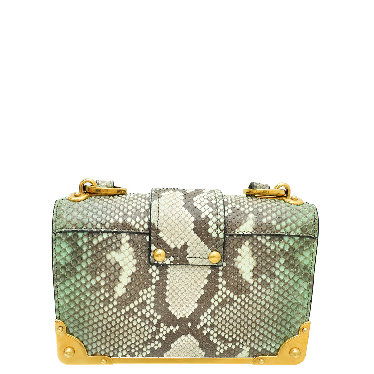 Prada Bicolor Cahier Python Shoulder Bag-Prada-THE CLOSET