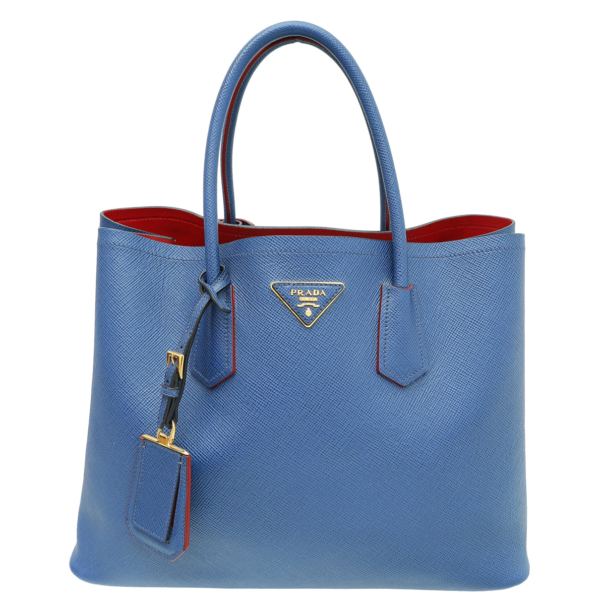 Prada Bluette Cuir Double Handle Large Bag-Prada-THE CLOSET