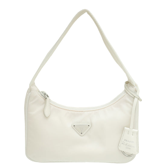 Prada White Re-Nylon Re-Edition 2000 Mini Bag