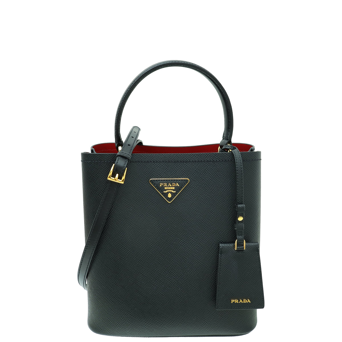 Prada Black Cuir Medium Panier Bucket Bag-Prada-THE CLOSET