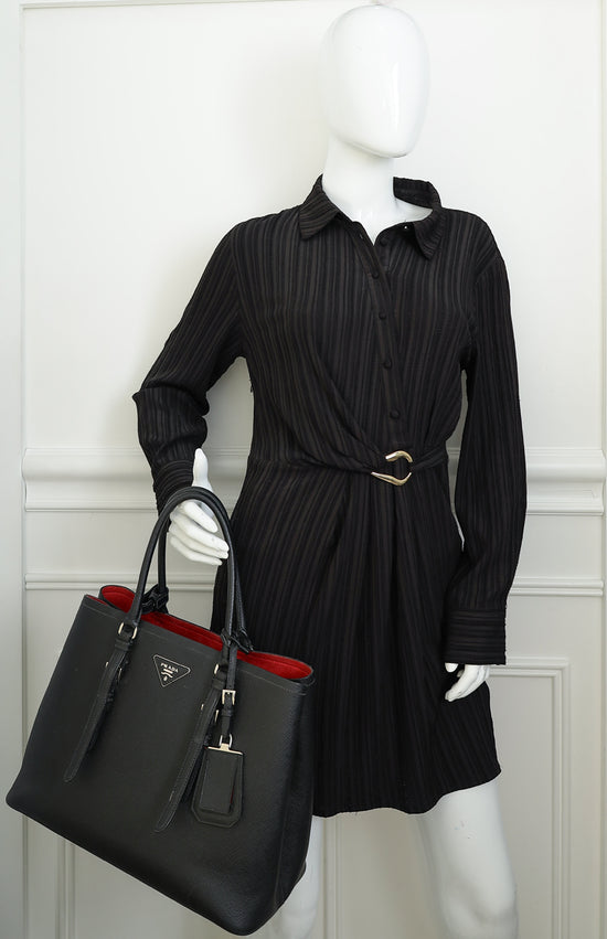 Prada Black Cuir Double Handle Bag